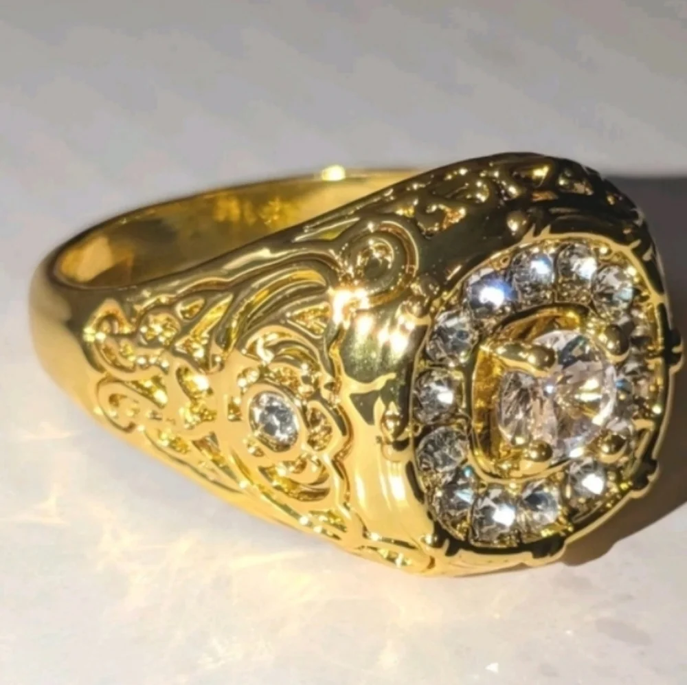 Mens 3ct Oval Cut Moissanite Band Ring 14k Yellow Gold Plated Sz 10